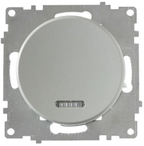 Выключатель с подсветкой без рамки OneKeyElectro Florence 1-кл. серый картинка